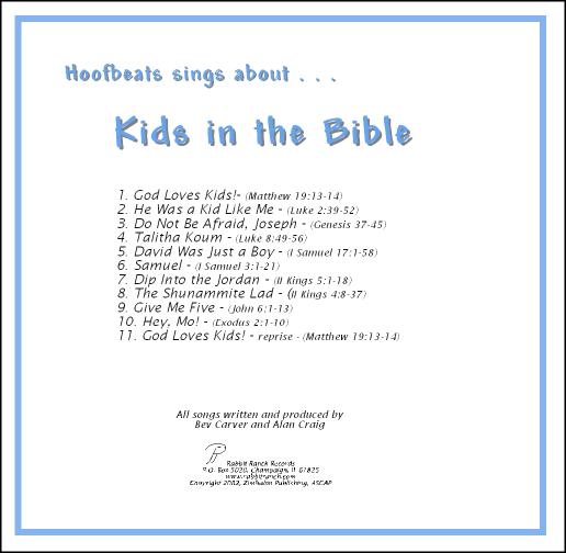Kids in the Bible Song List